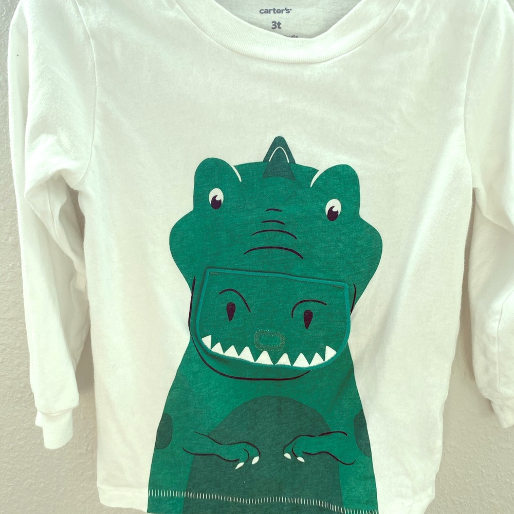 Carters dino top with Velcro mouth 3t